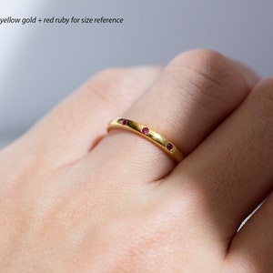 Luna 14K Yellow Gold Black Diamond Eternity Ring Band Handmade Jewellery image 3