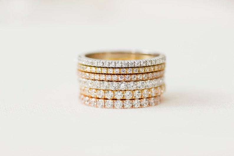 Stardust II 14K White Gold Half Eternity Diamond Ring Handmade Jewellery image 7