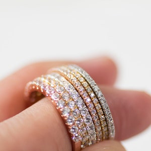 Stardust II 14K White Gold Half Eternity Diamond Ring Handmade Jewellery image 5