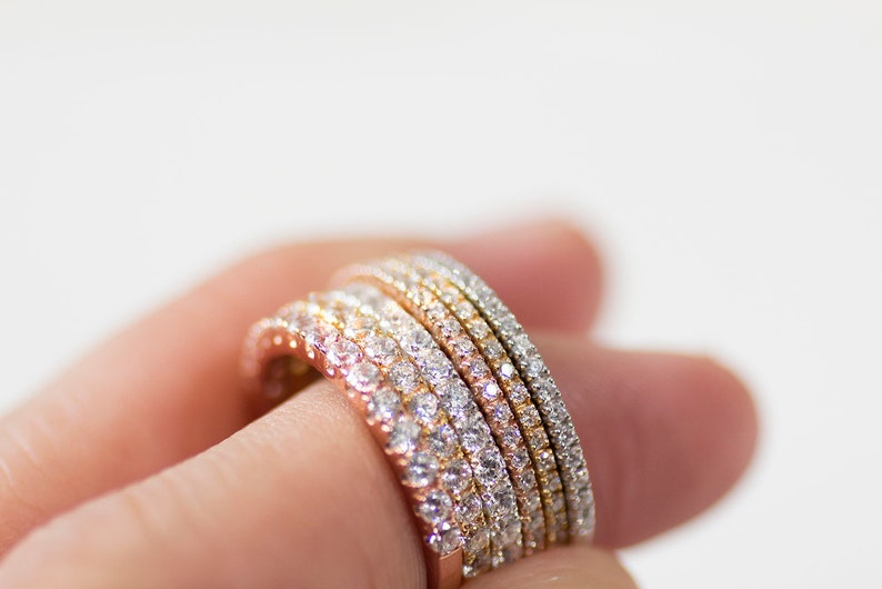 Stardust II 14K White Gold Half Eternity Diamond Ring Handmade Jewellery image 5