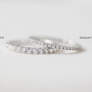 Stardust II 14K White Gold Half Eternity Diamond Ring Handmade Jewellery image 3