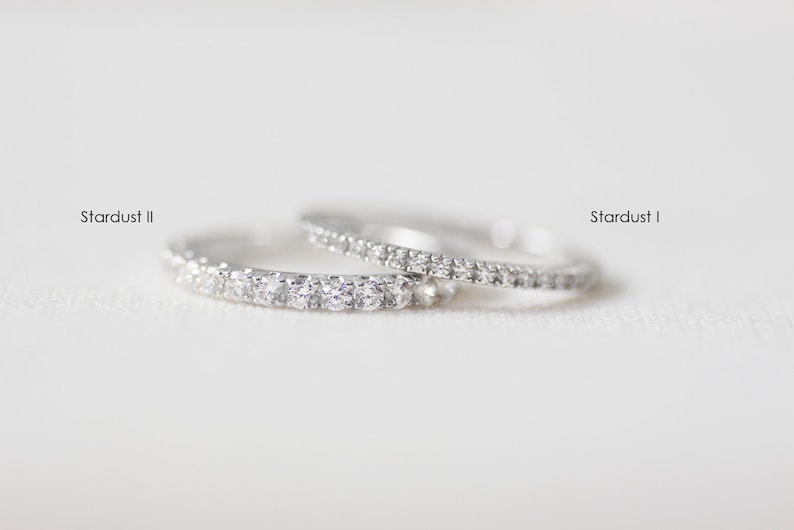 Stardust II 14K White Gold Half Eternity Diamond Ring Handmade Jewellery image 3