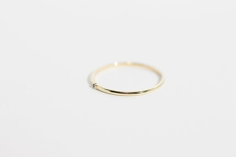 14K Yellow Gold Mini Blue Sapphire Ring Sirius