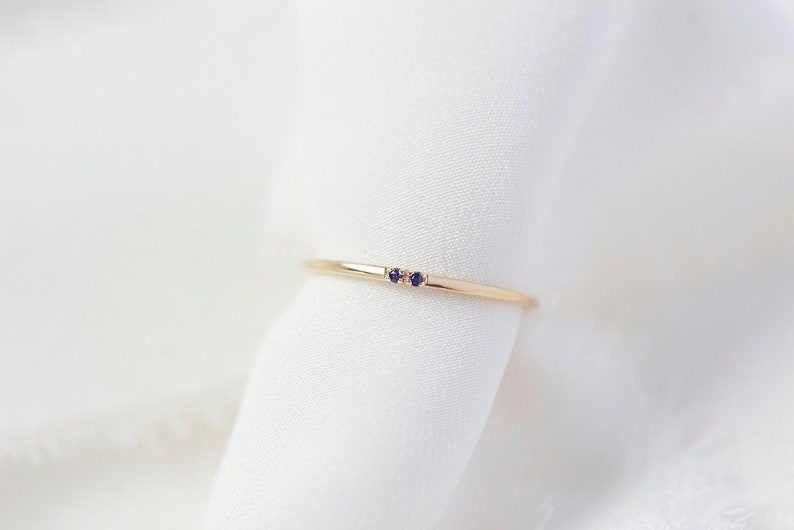 Sirius II 14K Yellow Gold Mini Blue Sapphire Ring image 1