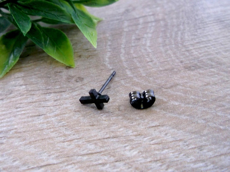 Black cross stud cross earrings new brand cross stud new brand stud black tiny stud smoll cross stud symple cross stud goth cross stud goth