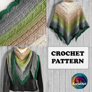 Crochet shawl pattern, crochet pattern, shawl pattern, digital pattern, charted pattern, crochet chart, triangle shawl, TOLA SHAWL, BOHO,