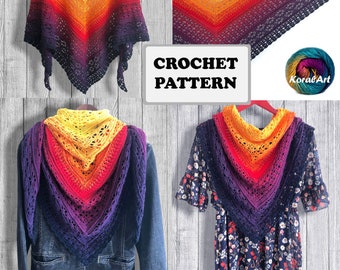 DAISY Crochet shawl pattern, crochet pattern, shawl pattern, digital pattern, charted pattern, crochet chart, triangle shawl, scarf, BOHO,