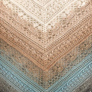 Crochet shawl pattern, crochet pattern, shawl pattern, digital pattern, charted pattern, crochet chart, triangle shawl, LILY SHAWL, BOHO, image 5