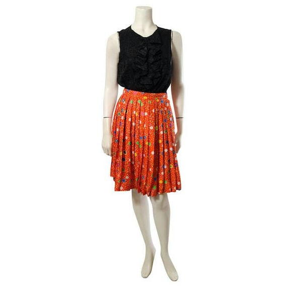 Gianni versace silk circle skirt high waisted red