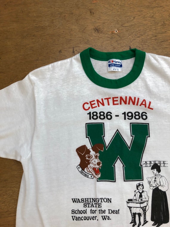 Vintage 1980s Ringer Tee || Washington State Schoo
