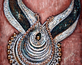 Ornamental, Original Oil Painting, Enhanced wth Swarovski Crystals, Decorative, WallArt, Unique, Modern, Contemporary Design, by Harsh Malik