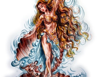 希少本　ベカのイラストの入ったアフロディーテです。 アフロディーテの絵画、ギリシャの愛の女神、セックス、欲望、美、愛情