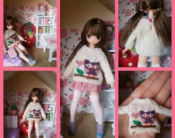 Picco neemo sweaters. Owl pull for Azone Picconeemo 1/12 dolls