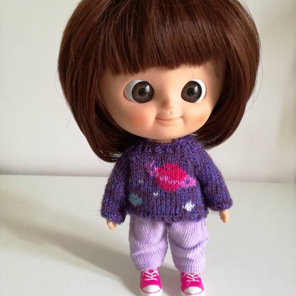 Galaxy sweater for Mini Muichan, Middie Blythe, Holala dolls.