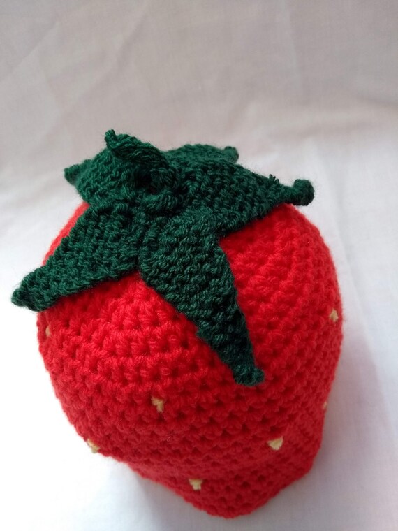 crochet strawberry hat