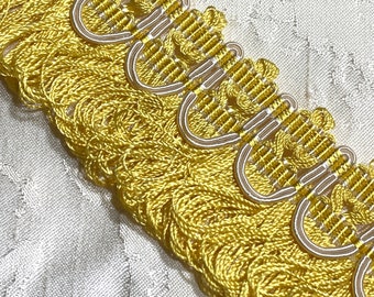 Embroidery Gimp /& Tassel Fringe Trimmings|High Quallity Gold-Grey mix Upholstery Trimmings|8cm width|Curtains trimmings Fringe-Upholstery