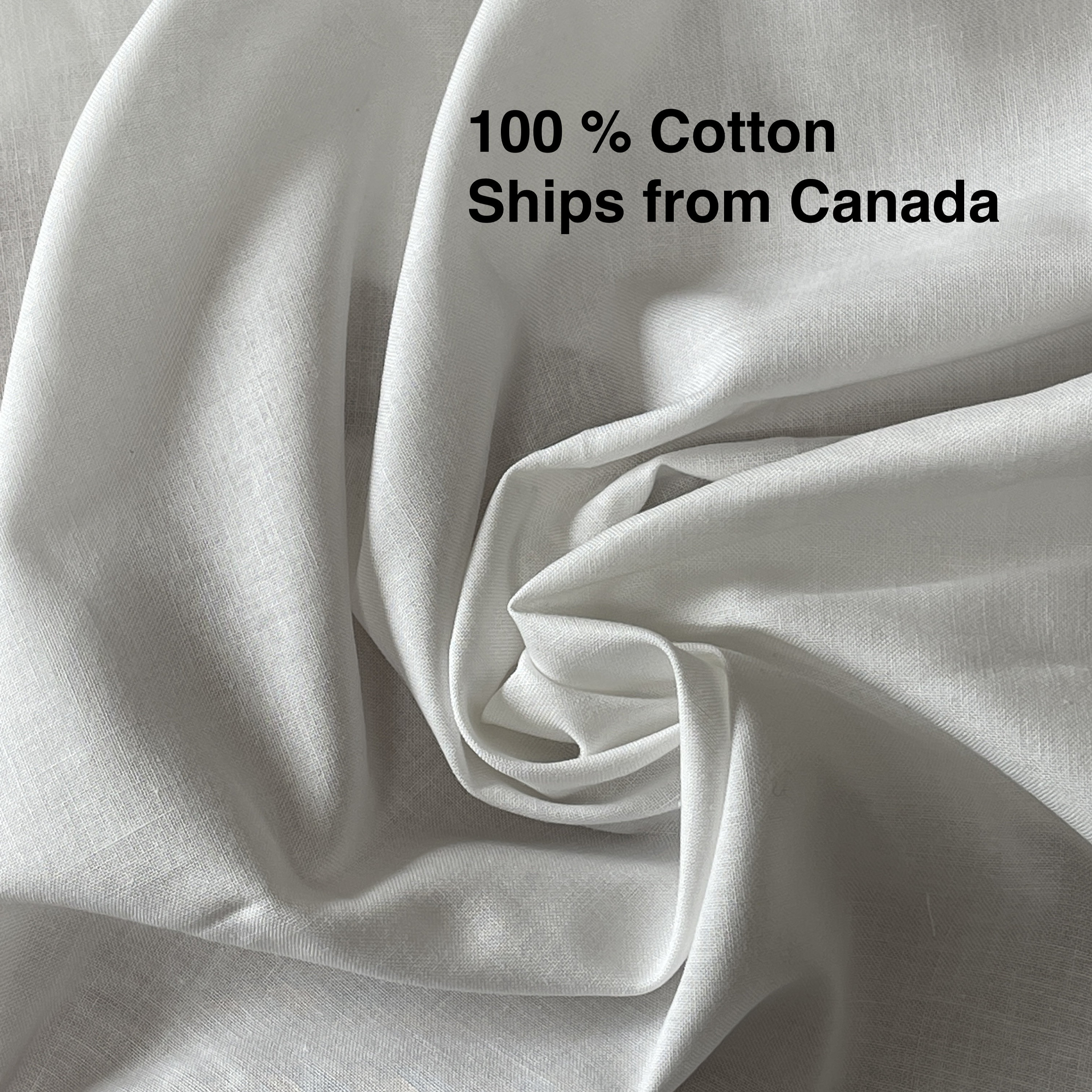 White cotton Fabric 54 Inch wide by the 1/2 Yard. Med weight. Etsy