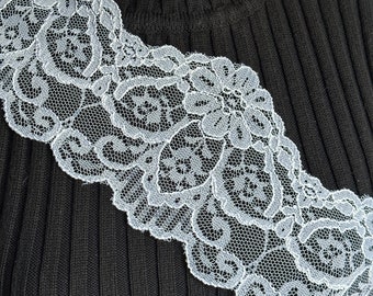 Lace white 5 Yard lot 4 1/2 inch wide Bridal, brides maids, formal wear, evening, crafts, diy, doll clothing