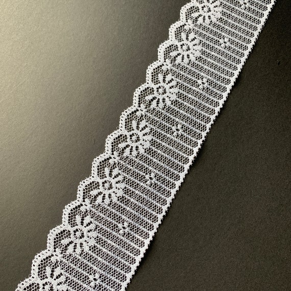 White Lace Trim 2 Inch Wide, Bridal, Brides Maids, Formal Wear, Evening,  Crafts, Diy, Doll Clothing 