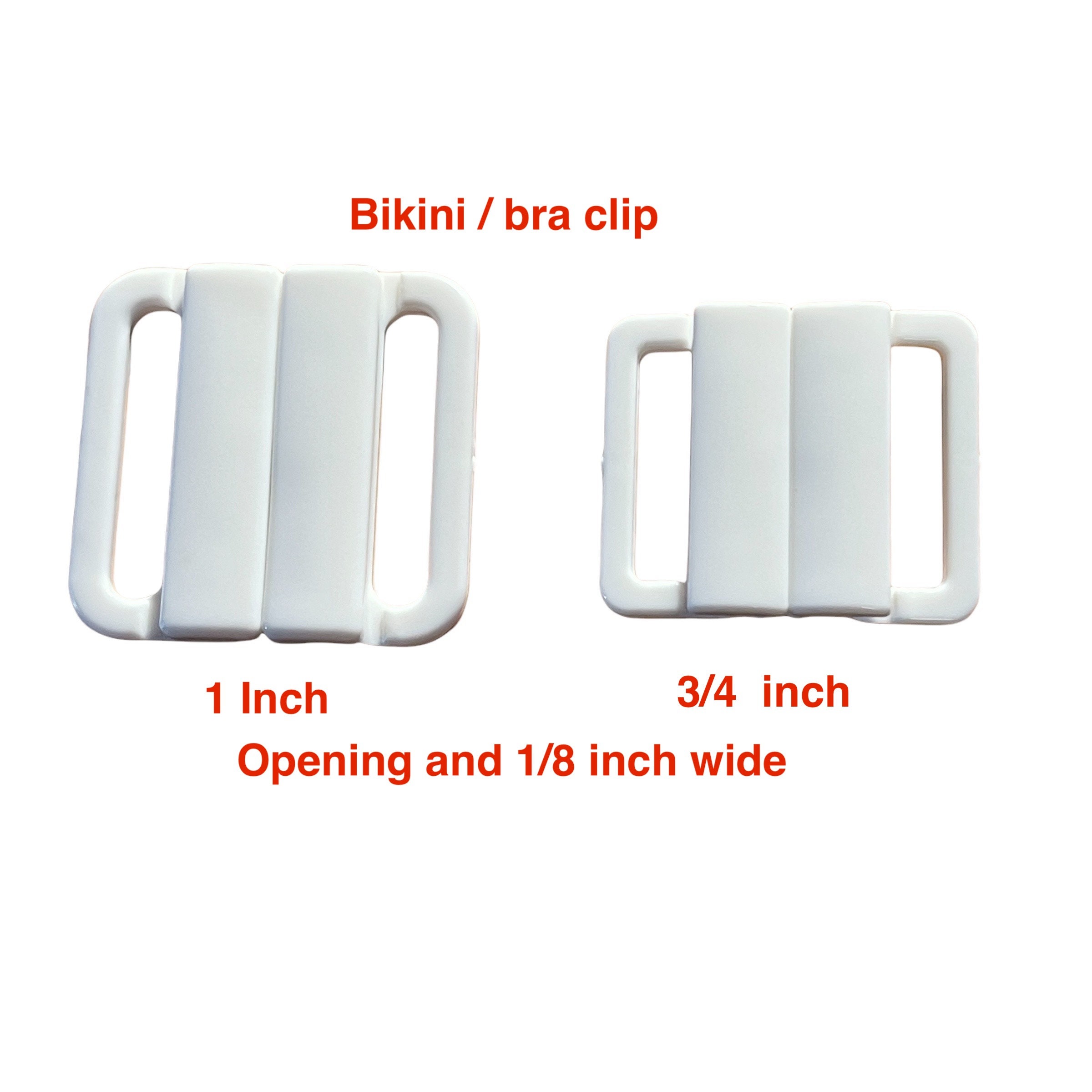 Bikini Bra Bathing Suit Closure, Clip, Clasp Clicker White Black and Clear  Plastic. 1, 3/4, 1/2 Inch Wide. Bra Front Clip Bikini Clasp -  Canada