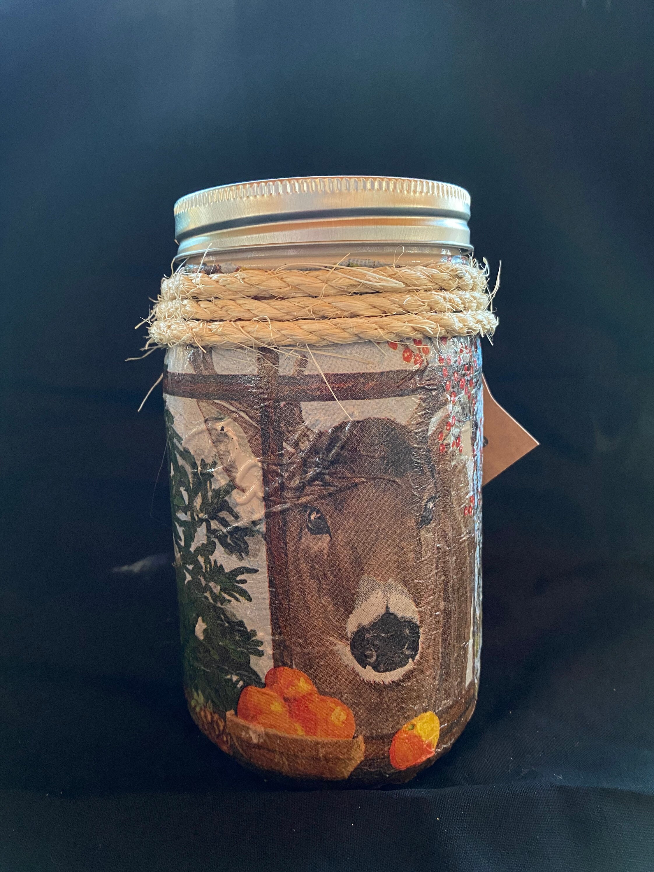 Deer decorative quart canning jar. Choice of pump slotted Etsy