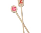 100 Monogrammed Wooden Drink Stirrers