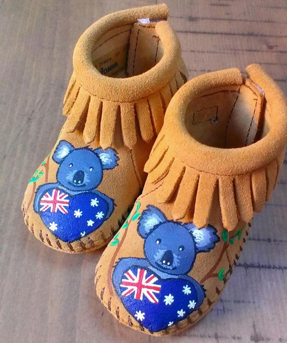 Custom Handpainted Koala Australia Flag 