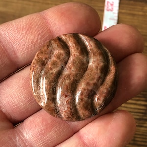 Natural Jasper Stone - Ready to Ship - Jewelry making supply - Round Carved Pendant