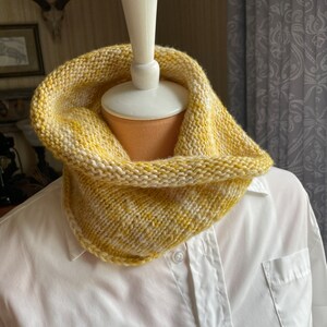 Yellow Knitted Cowl Infinity Scarf Handmade Gift for Her Ready to Ship ...