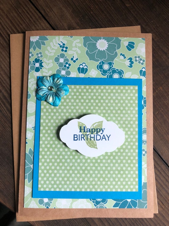 Birthday Greeting Card Blank Inside 5x7 Handmade Ready | Etsy
