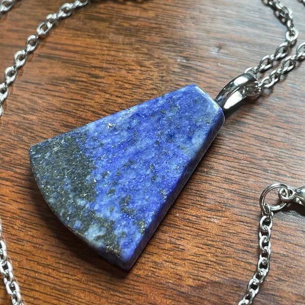 Lapis Lazuli Pendant Necklace -  Handmade Jewelry - Ready to Ship - Gift for Her - Gifts for Him