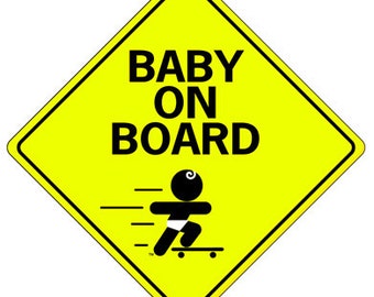 Baby on Board-skateboard voor autoruiten