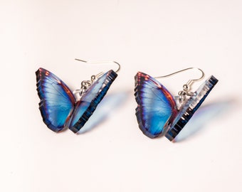 Blue Morpho Butterfly Earrings