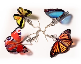 Butterfly Earrings Monarch/Blue Morpho/Goliath Birdwing/Peacock