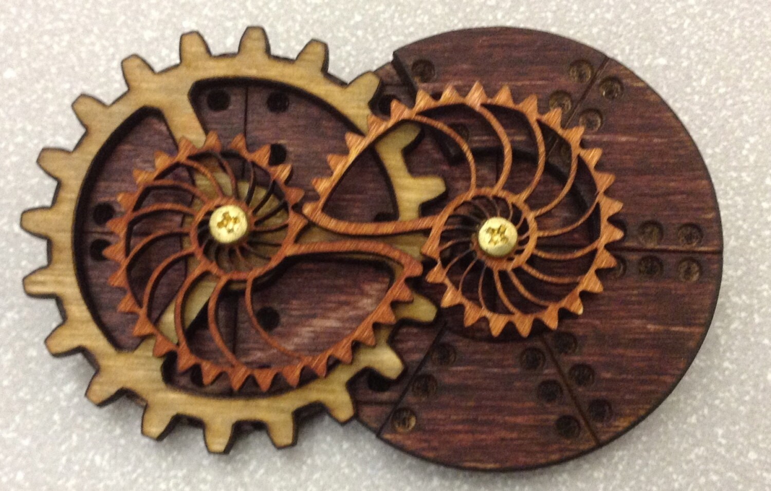 Stained Nautilus Gear Pin Etsy
