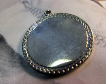 Vintage Silver Tone Round Pendant