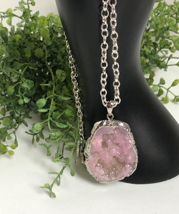Etsy druzy shop necklace