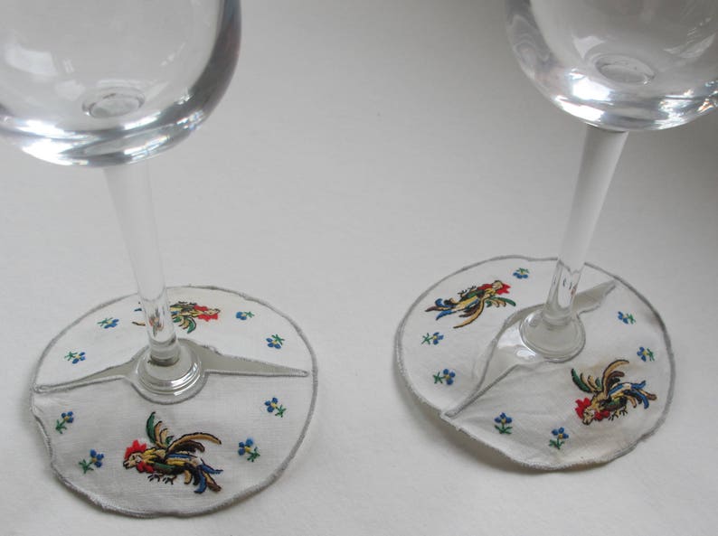 Wine Glass Coasters Etsy