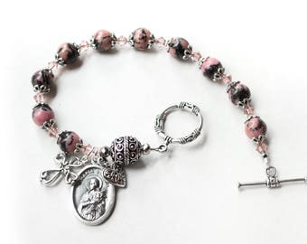 Saint Maria Goretti Rosary Bracelet, Catholic Jewelry, Confirmation Gifts, Purity Bracelets, Patron Saint of Young Women