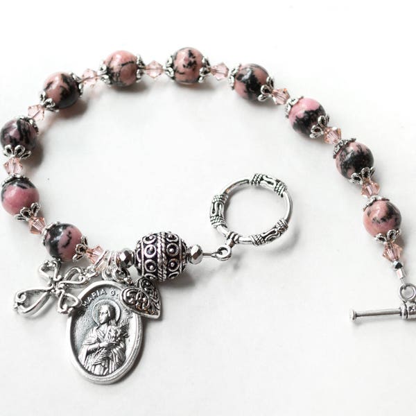 Saint Maria Goretti Rosary Bracelet, Catholic Jewelry, Confirmation Gifts, Purity Bracelets, Patron Saint of Young Women