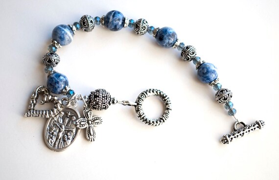 Stunning Catholic Rosary Bracelet With 4-way Medal Catholic - Etsy