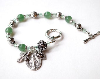 Beautiful Miraculous Medal Rosary Bracelet with Memorare Prayer, Catholic Jewelry, Confirmation Gifts, RCIA Gifts, Unique Rosaries