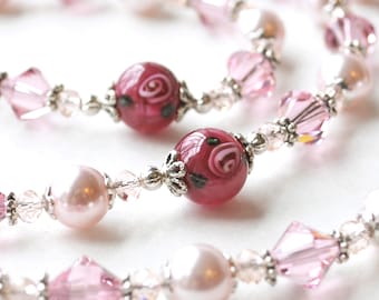 Breathtaking Swarovski Catholic Rosary with Handblown Czech Beads, Christening Gifts, First Communion Rosaries, Heirloom Catholic Gifts