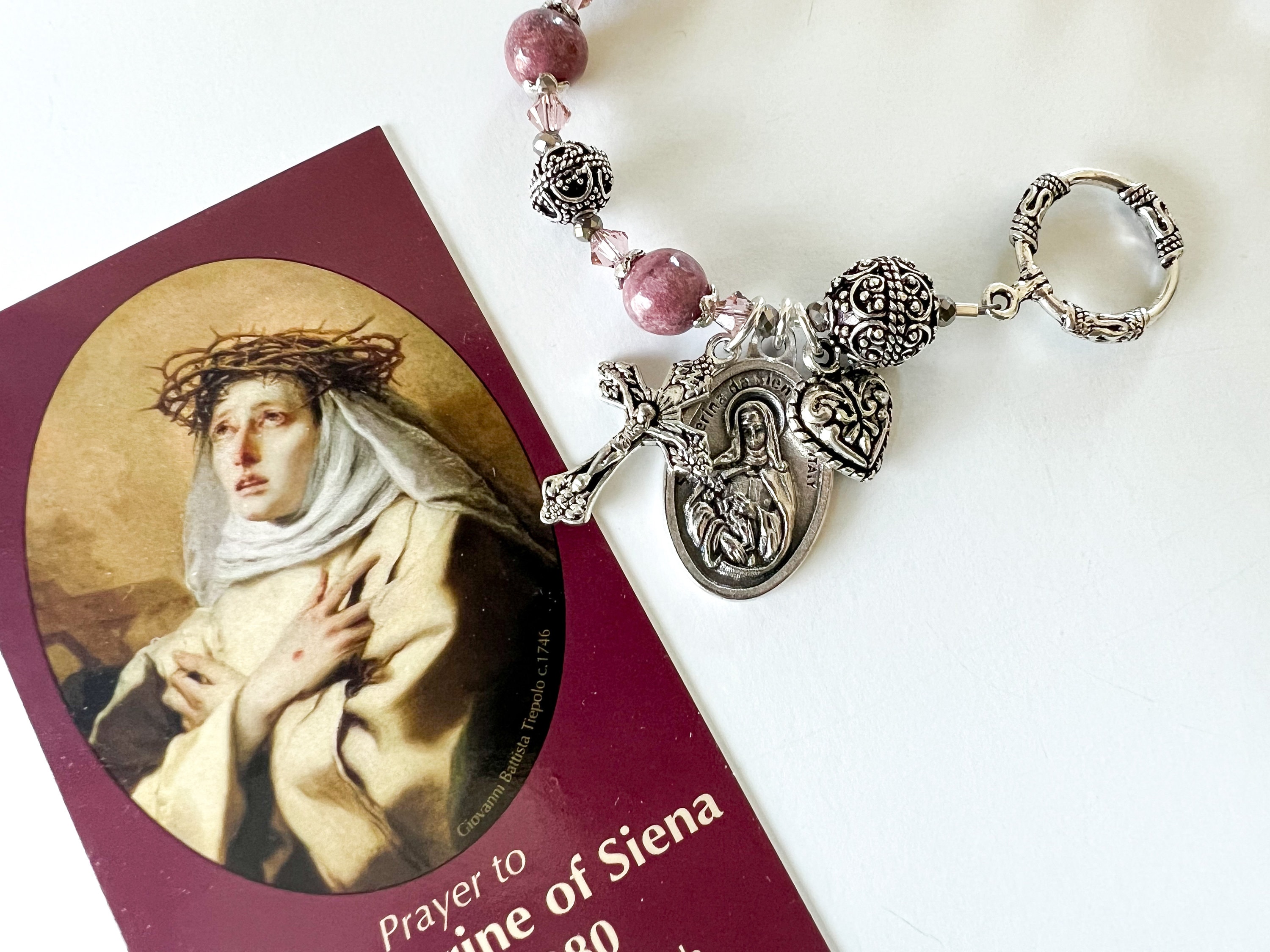 Saint Catherine of Siena Rosary Bracelet, Patron Saint of Nurses