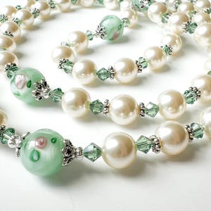 Beautiful Catholic Rosary with Austrian Pearls and Lampwork Czech Beads, Catholic Wedding, Baptism, Holy Communion and Confirmation Gifts