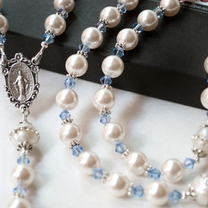 Something Blue Catholic Wedding Rosary, Bridal Bouquet Rosaries, Catholic Wedding Gifts, First Communion and Confirmation Gifts