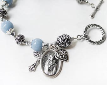 Saint Therese The Little Flower Rosary Bracelet with Novena Book, Confirmation Gifts, RCIA Gifts, Catholic Jewelry, St. Therese Rosaries