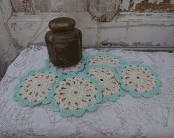 6 x Crochet Coasters Mandala