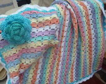 Crochet blanket, granny blanket, cotton blanket