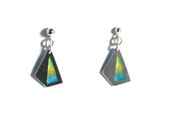 Triangle Enamel Earrings and Necklace in Tropical Colours